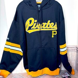 Dead Stock Stitches Pirates Yellow Black Hooded Varsity Jacket Size L